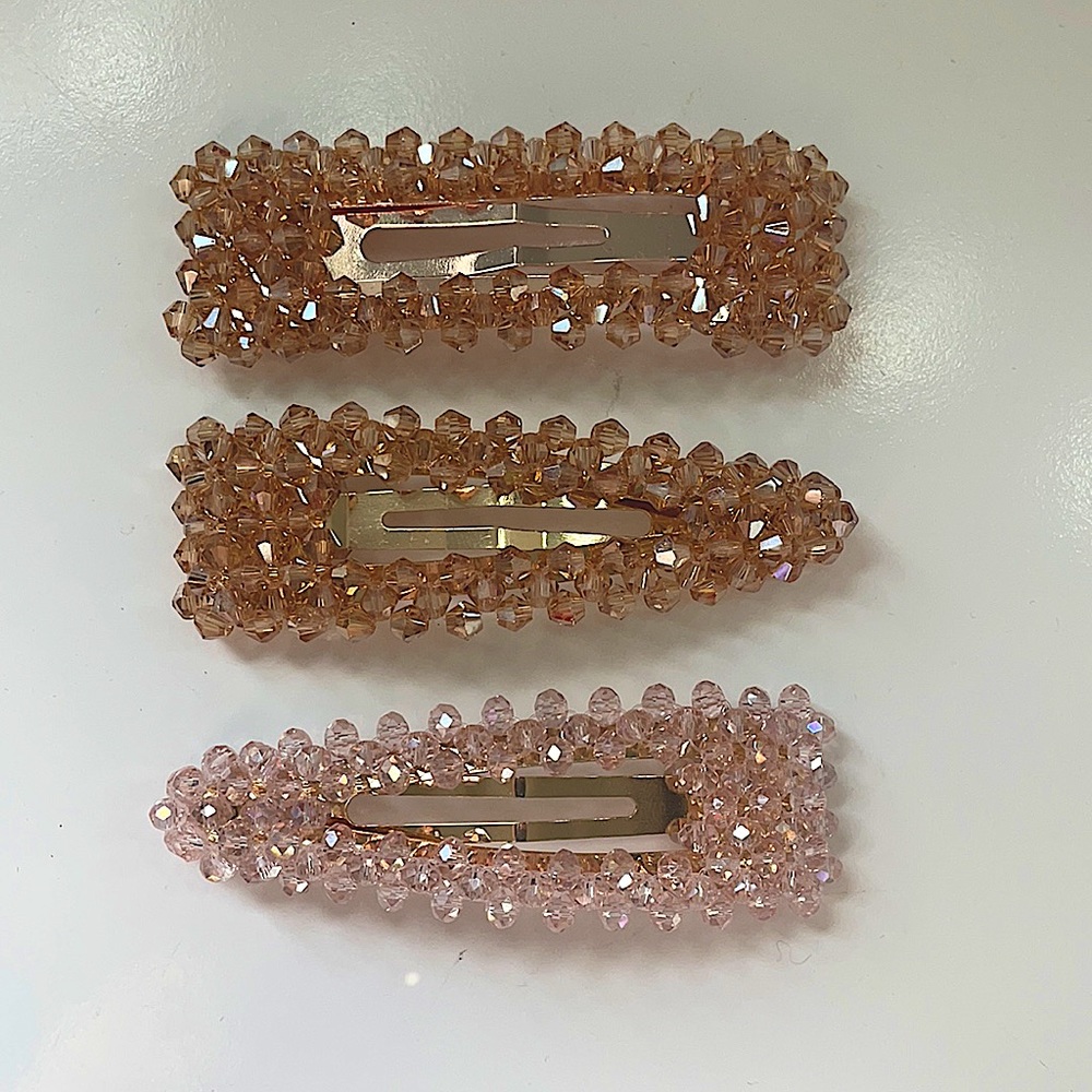 Chunky Jeweled Barrettes 3pcs 💕